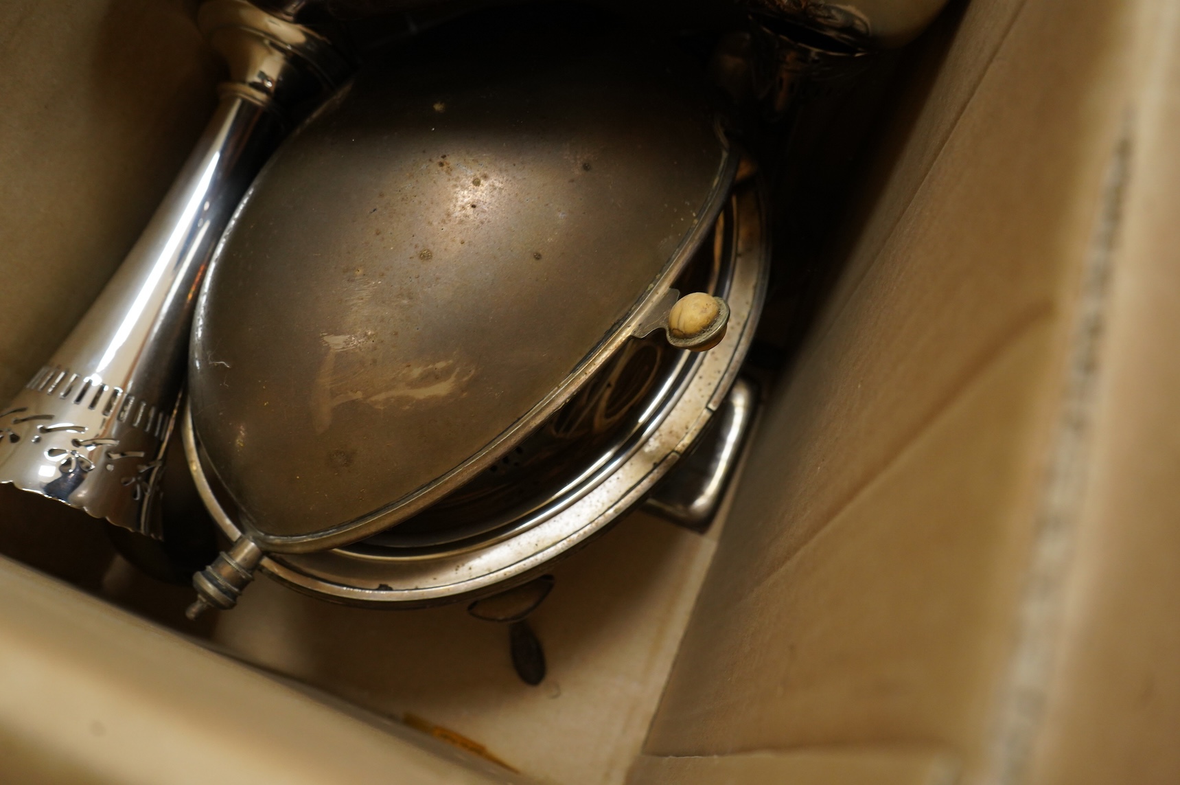 A collection of silver plated ware